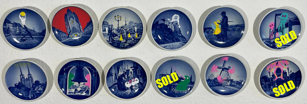 Hand-Painted Vintage Danish Souvenir Plates - One-Of-A-Kind - Brad Mossman