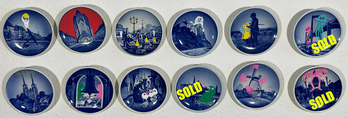 Hand-Painted Vintage Danish Souvenir Plates - One-Of-A-Kind - Brad Mossman